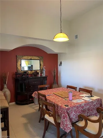 View of tiled dining area