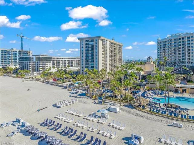 Aerial view of Lido Beach Club next to The Ritz Carlton Beach Club