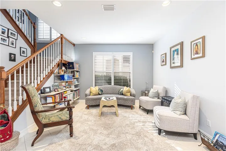 View of tiled living room