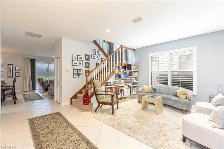 View of tiled living room