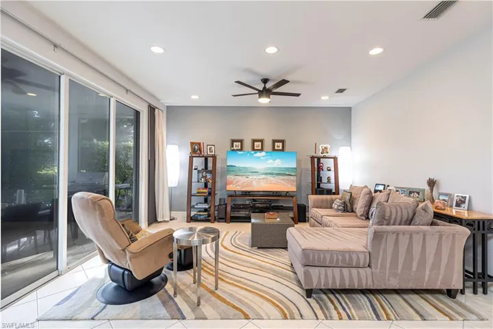 Living room with ceiling fan