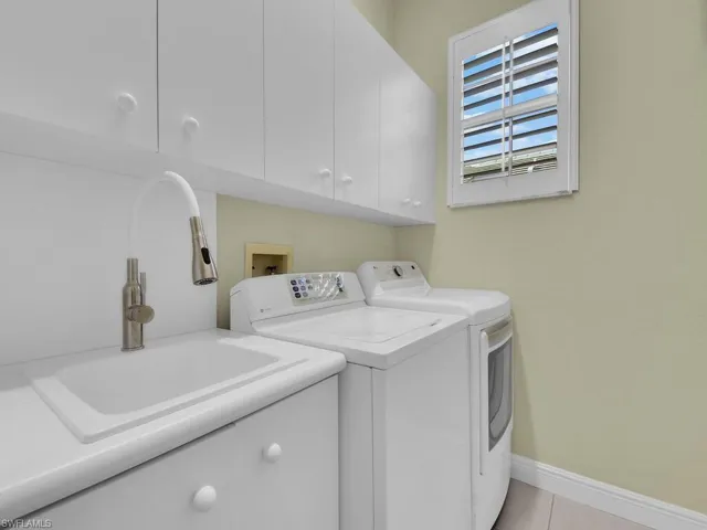 Laundry room with cabinet space and sink