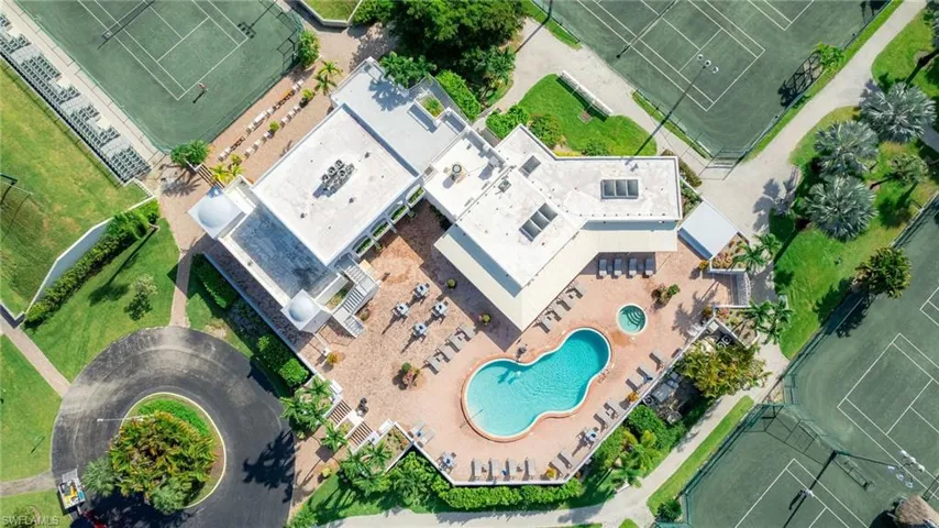 Bird's eye view of a pool