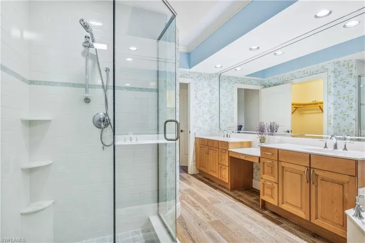 Large Master Bath Has Separate Tub and Remodeled Shower