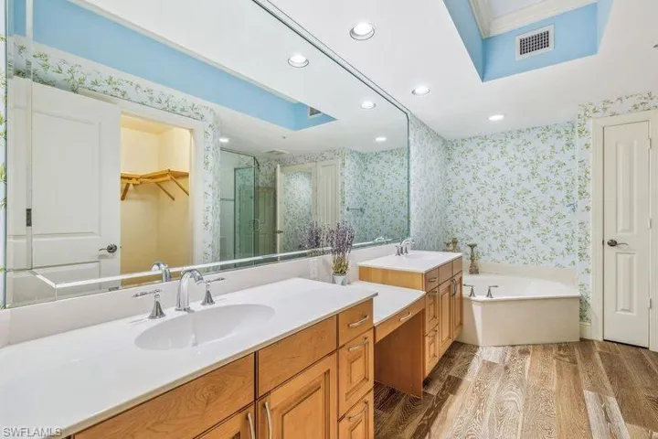 Master Bath with Dual Sinks and Linen Closet