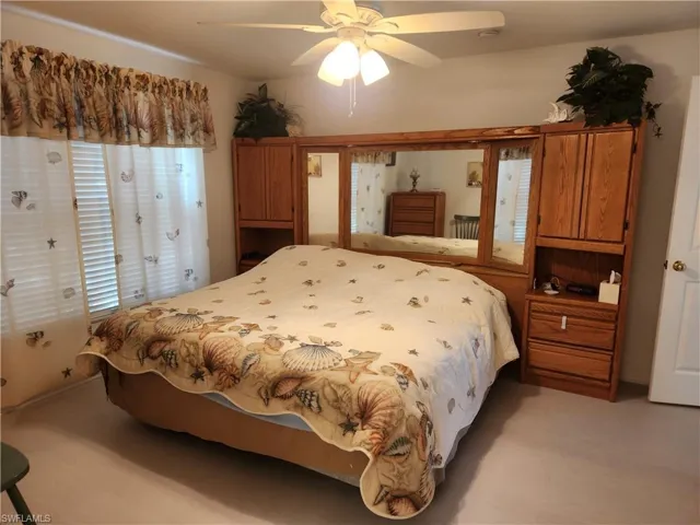 Bedroom with a ceiling fan