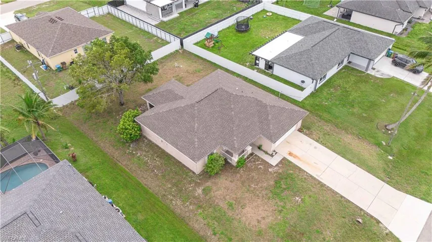 Aerial perspective of suburban area