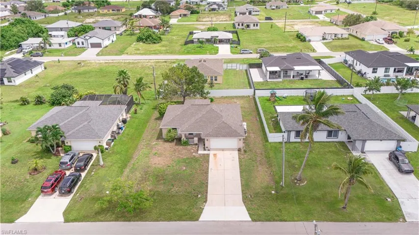 Aerial view of residential area