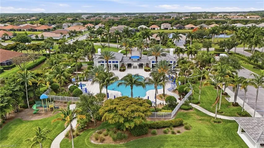 Aerial view of club house- Virtually enhanced