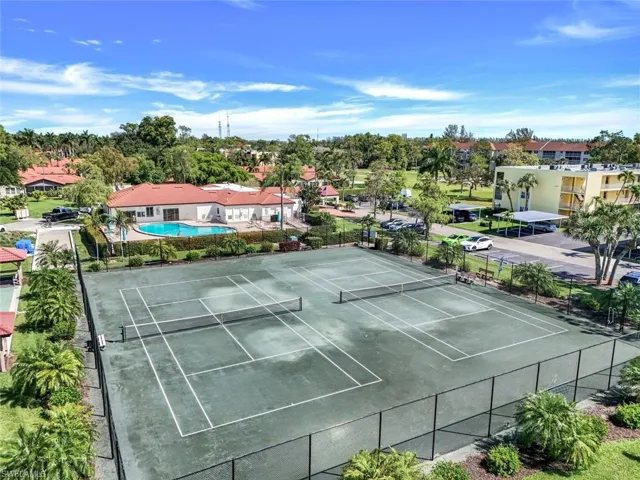 View of tennis court