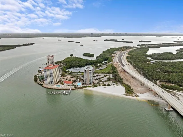 Drone / aerial view of a nearby body of water