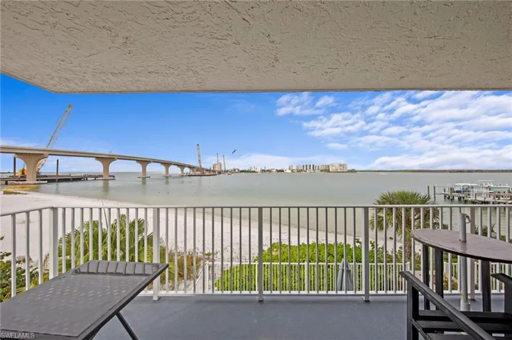 Balcony with a water view