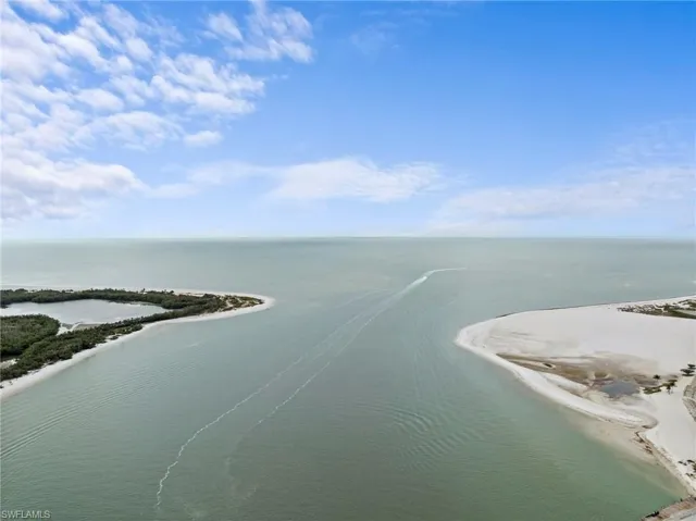 Bird's eye view of a nearby body of water