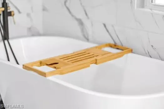 Bathroom view of a soaking tub