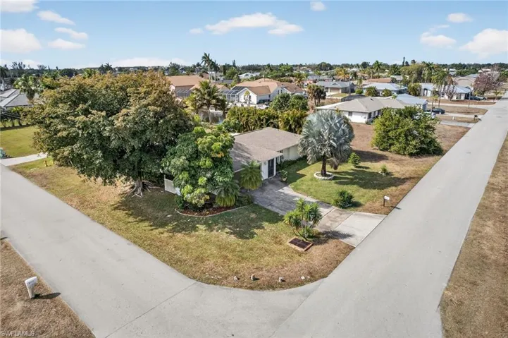 Aerial perspective of suburban area