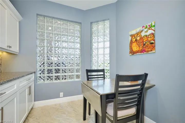 Dining space with baseboards