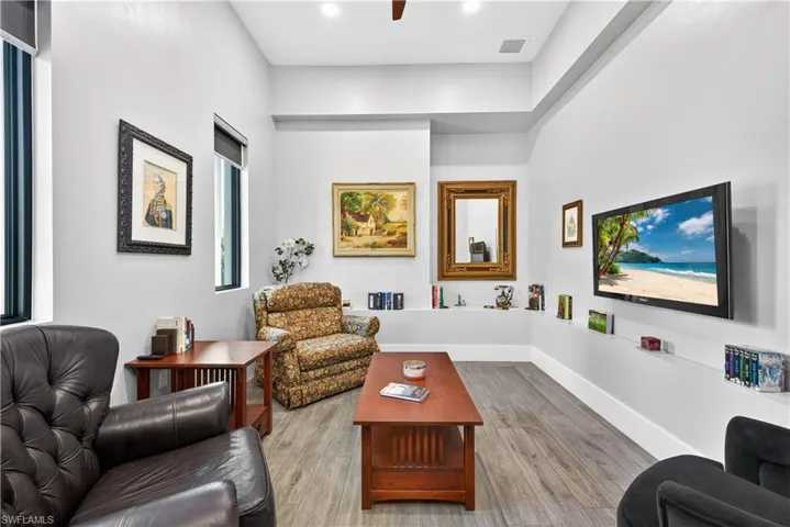Living room featuring wood finished floors