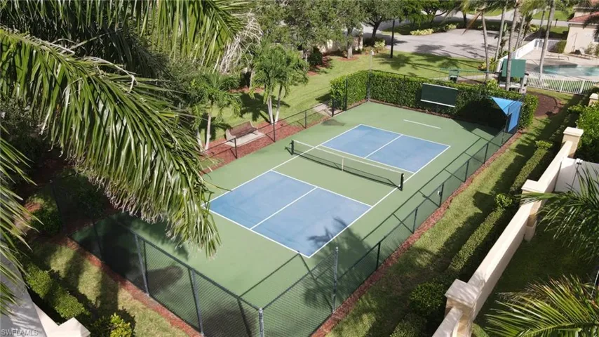 View of pickleball courts
