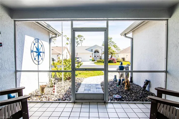 Front Screened Double Door Entryway