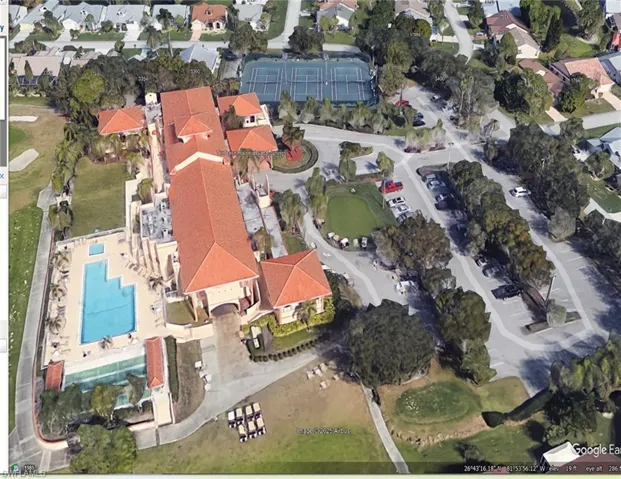 Aerial Clubhouse Pool Pickleball/Tennis