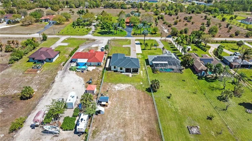 Aerial view of residential area
