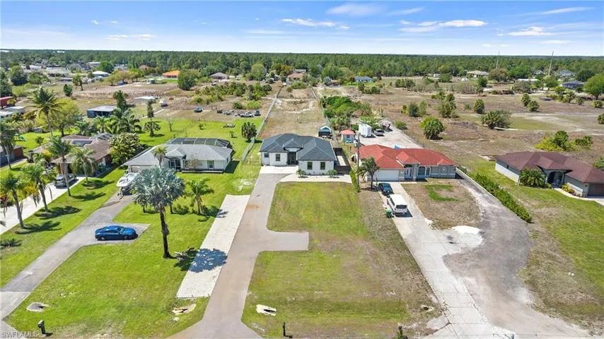 Aerial view of residential area
