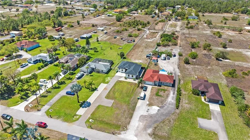 Aerial perspective of suburban area
