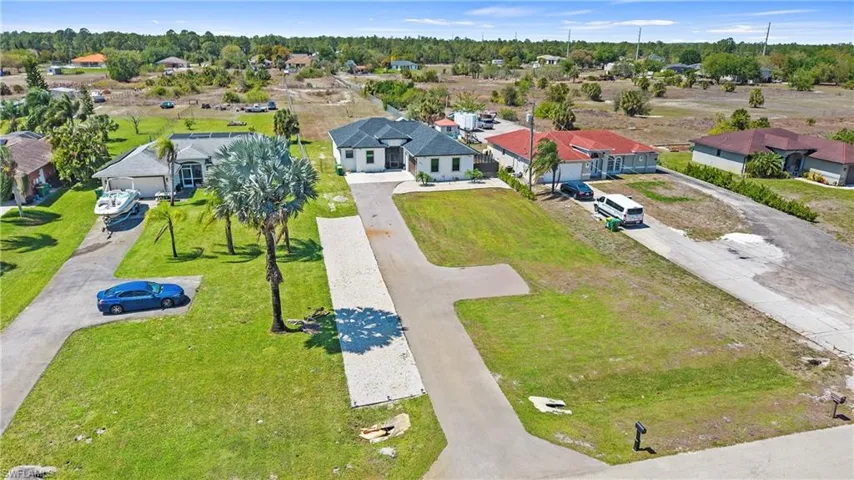 Aerial perspective of suburban area