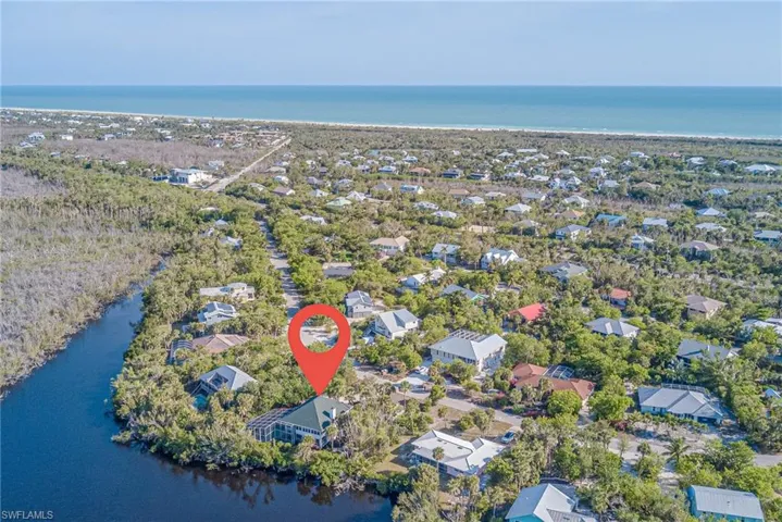 Aerial perspective - you can see the path to Bowman's Beach access- .4 miles away