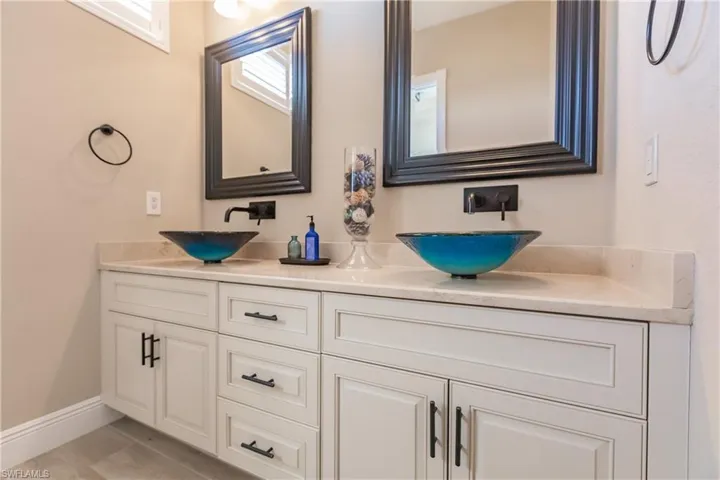 Bathroom with dual vanity