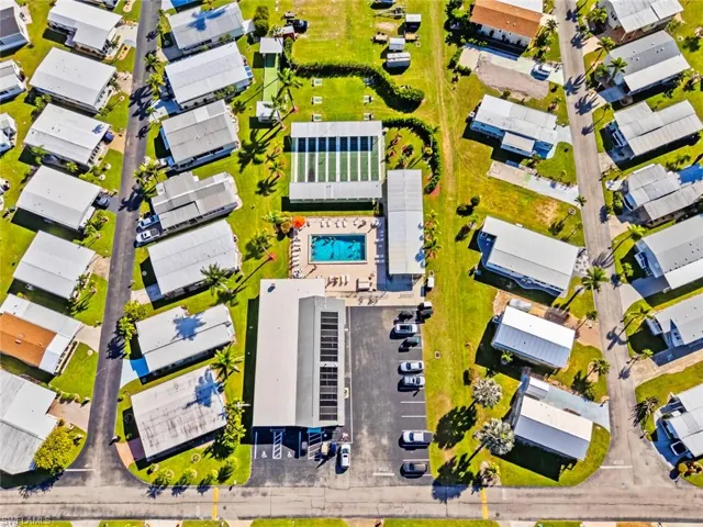 Aerial view of residential area