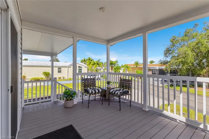 Deck with a residential view