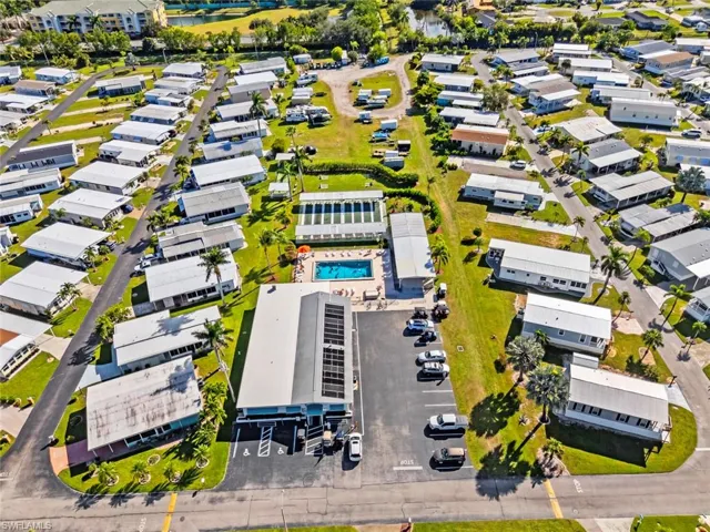 Aerial view of residential area