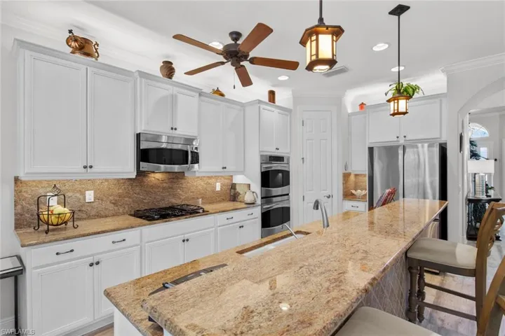 Granite counters and backsplash