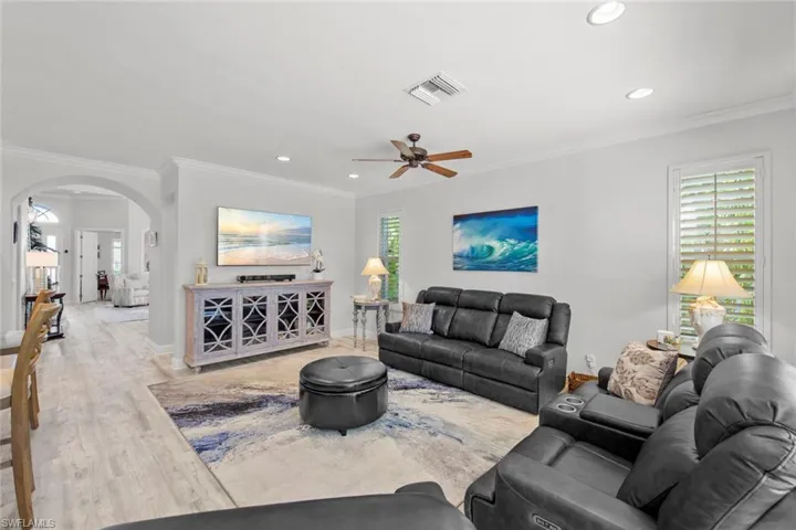 Family room, looking through to front of home
