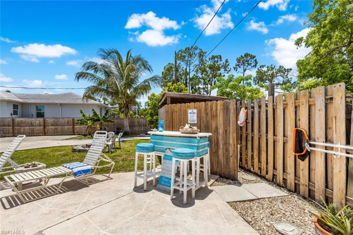 View of patio and pool room