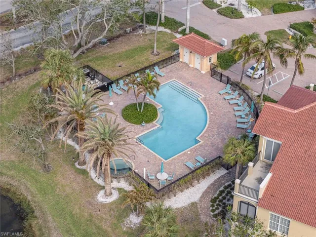 AERIAL VIEW OF COMMUNITY POOL AND SPA