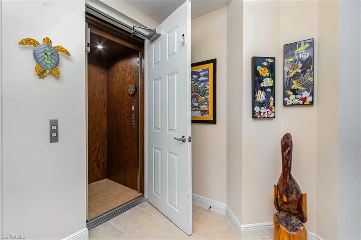 VIEW OF PRIVATE ELEVATOR