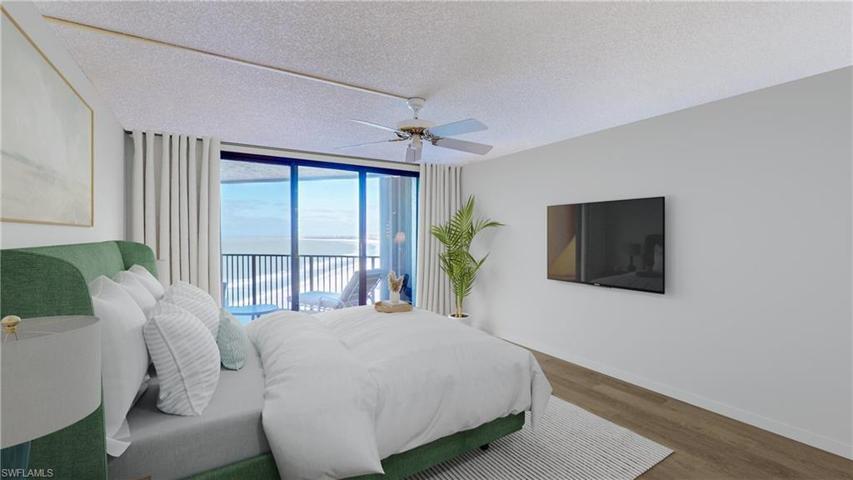 Reality staged to showcase the possibility of the master bedroom.