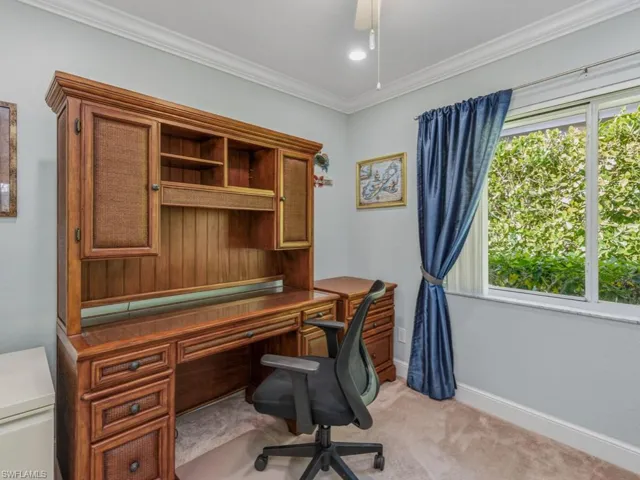 open office / flex space in primary bedroom