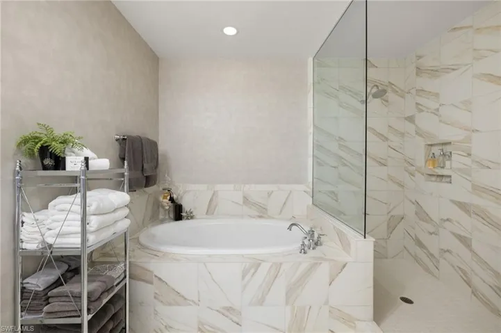 Bathroom with independent shower and bath