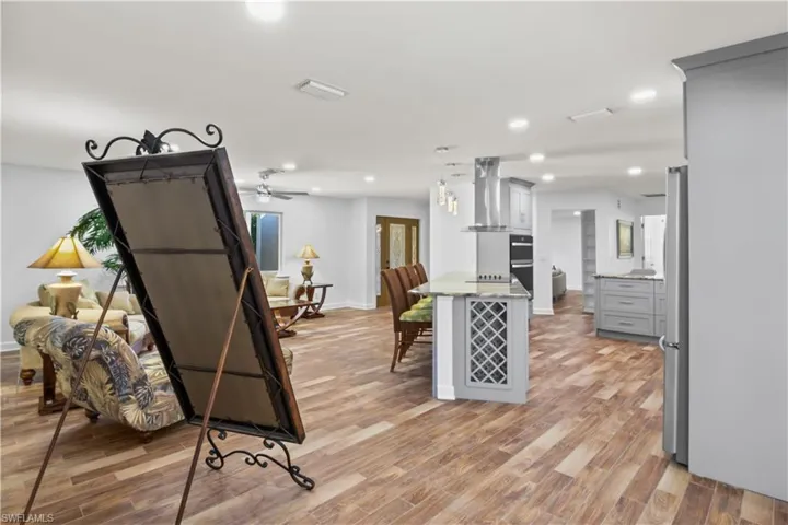 Spacious kitchen overlooking the living room, creating a bright and connected gathering space.