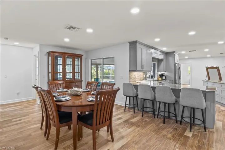 Spacious dining space seamlessly connected to the main living areas for easy flow.
