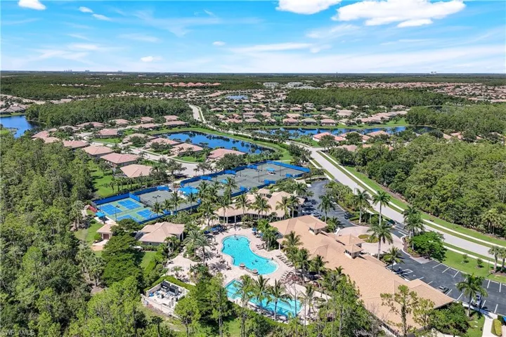 Drone / aerial view the community amenities.