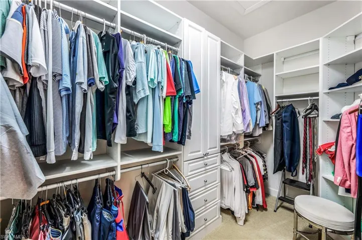 Master bedroom has 2 closets. One is an oversized walk in custom closet.