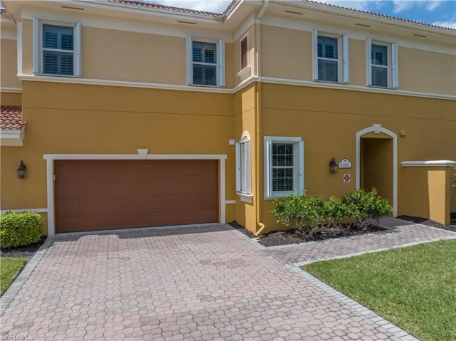 View of front of home with a garage