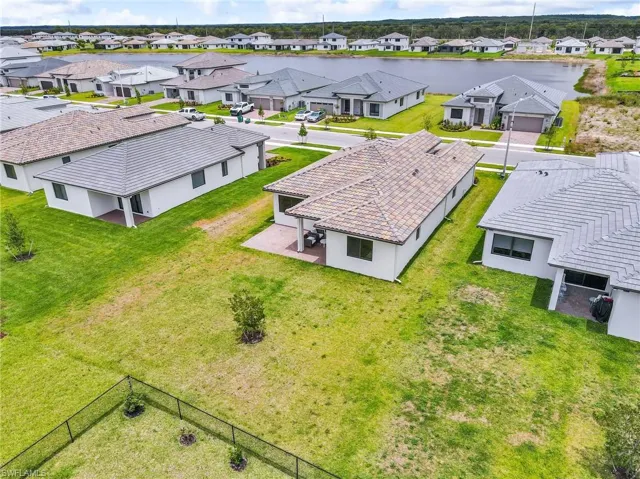 Aerial perspective of suburban area
