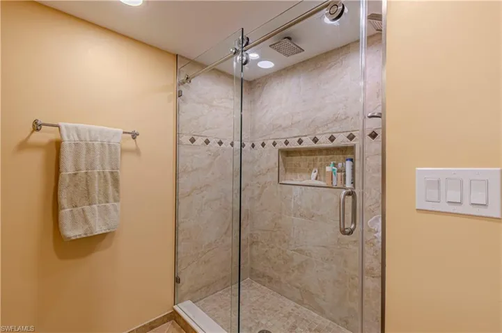 Bathroom with a shower stall