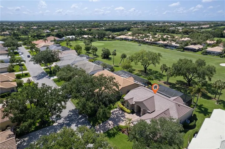 Aerial view nestled among the oaks