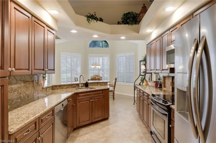 Kitchen into dining area